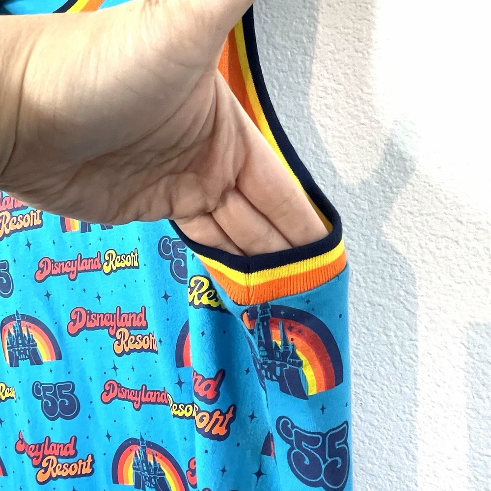 Disney Parks '71 Rainbow Logo Tank Top Blue Sleeveless Shirt XL Unisex - Picture 3 of 9